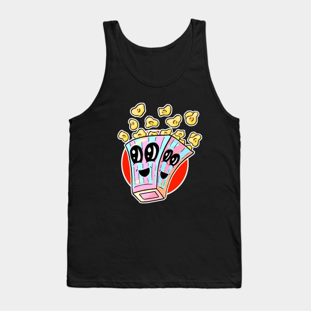 Sweet And Salty Popcorn Cartoon Tank Top by Squeeb Creative